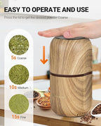 COOL KNIGHT Electric Herb Grinder [Large Capacity/High Rotating Speed]-Electric Grinder for Spices and Herbs (Wood grain 2)