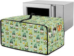 St. Patrick's Day Gnome Print Toaster Oven Cover, Clover Beer Pattern Anti Scratch Microwave Cover for Kitchen Countertop Appliance Dust Protector Decorative Oven Accessories, Green, S