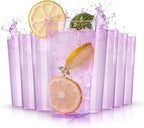 Liacere Plastic Drinking Glasses (Set of 12) 18 oz Highball Purple Reusable Plastic Glasses Colors，Kitchen Water Glasses Cup, Bar Tumbler Glassware Set for Juice, Cocktail, Whiskey, Valentine’s Day