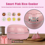 Pink Rice Cooker, Smart Rice Cooker 8 Cup With Delay Preset Timer And Auto Thermostat, Gifts Keep Warm For Brown Rice, Yogurt, Cake, Tomato Soup