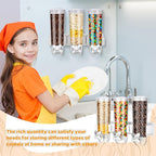 Nitial 2 Pieces Cereal Dispenser Wall Mounted 4.5L Triple Candy Machine Grain Dispenser with Cup Triple Dry Food Snack Wall Mount Cereal Storage Container for Kitchen Food Store Coffee Store (White)