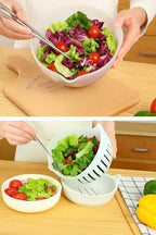 Salad Cutter Bowl and Chopper In One Fruit Vegetable Chopper, Chop Fresh Vegetables and Fruits in Seconds BPA Free Make Healthy Foods in a Minute