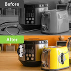 12PCS Cord Organizer for Appliances, Upgraded Kitchen Appliance Cord Wrap, Cord Holder Stick on Pressure Cooker, Coffee Maker, Air Fryer and Blender(6 Black + 6 White)