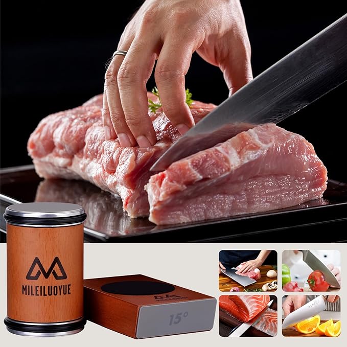 Knife Sharpener Tool Rolling Knife Sharpener Kit, Ceramic Disc Sharpeners Are Used,15°&20° Magnetic Inclination Angles Making Sharpening Easier,for Gift Teachers' Day Thanksgiving, Christmas