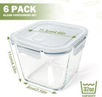 Glass Soup Containers with Lids 32 oz, 4 Cup Glass Storage Containers, Tall Borosilicate Glass Food Storage Containers for Lunch, Ice Cream, Travel and Deli, Soup Freezer Safe Containers with Lids