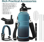 DYSANKY 40 oz Insulated Water Bottle | Thickened Stainless Steel Vacuum Metal Portable Sports Water Jug for Gym and Hiking with Straw, Carrier Bag, Handle Strap | BPA-Free 40 oz