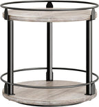 YATINEY Lazy Susan Organizer, Rotating Spice Rack, 2 Tier Spice Turntable Organizer, Industrial Turntable Spice Holder, for Kitchen Countertop and Cabinet, Compact and Versatile, Greige SR22BG