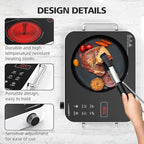 Electric Cooktop 110v, Portable Electric Stove 1800W Infrared Hot Plate, Nafewin Single Burner Cooktop Countertop with Handle, 4-Hours Timing Setting, Compatible for All Cookwares