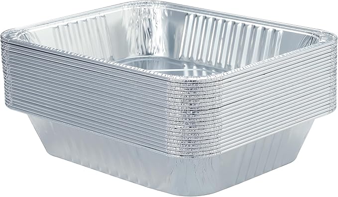 Waytiffer Aluminum Pans 9x13 Disposable Foil Pans (20 Pack) Half Size Deep Steam Table Pans Heavy Duty Extra Thick for Baking, Cooking, Roasting, Heating, Serving & Lining Steam-Table Trays