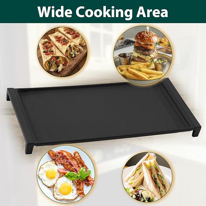 WB31X24738 WB31X49806 Griddle Replacement Parts for GE Gas Stove Top Cast Iron Appliance Griddles 19.5’’ x 9’’ Range Cooktop Griddles Pan JGBS66REKSS JGBS66REK3SS 30In Center Griddle Plate 1 Pcs