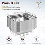 YLT WAX 9x13 Disposable Aluminum Foil Pans 30 Pack, Durable Half Size Deep Extra Heavy Duty Food Containers for Baking, Cooking, Roasting, Heating or Steam Table