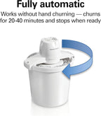 Hamilton Beach Electric Automatic Ice Cream Maker & Frozen Yogurt Machine, Makes Custard, Sorbet, Gelato and Sherbet, 4 Quart, White (68330N)