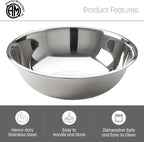 American METALCRAFT, Inc. 3 qt Stainless Steel Mixing Bowl, Silver