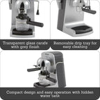 IMUSA 4cup Electric Bistro Espresso Cappuccino Maker, Silver