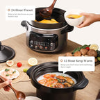 Joydeem 4 Quart Electric Stew Pot, 500W Multi-Functional Cooking Pot with Ceramic Inner, Soup, Porridge, Stew, Braise, with Auto Keep Warm & Timer DDG-A400
