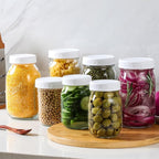 AOZITA 16-Pack Plastic Mason Jar Lids - 8 Regular Mouth and 8 Wide Mouth Jar Lids - Plastic Storage Caps for Ball, Kerr Canning Mason Jars - 100% Sealing & Dishwasher Safe & Food Grade