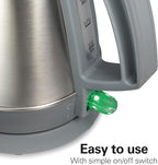 Hamilton Beach 1 Liter Electric Kettle, Water Boiler & Heater, Fast 1500 Watts, BPA Free Interior, Cordless Serving, Auto-Shutoff and Boil-Dry Protection, Cord Wrap, Stainless Steel (41065)