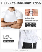 Syntus Apron for Men Women, Adjustable Cooking Kitchen Chef Aprons with 2 Pockets, Cotton/Polycotton/Polyester