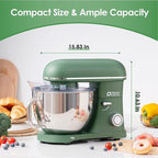Kitchen in the box Stand Mixer - 8.5 Quart Mixing Bowl with Handle, 900 Watt Heavy Bread Dough Standing Mixers Tilt-head with Dough Hook, Whisk, Flat Beater and Splash Guard (Green)