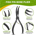 Fish Bone Pliers/Tweezers – Ergonomic Non-Slip Grip, Food-Grade Stainless Steel Deboner | Pin Bone Remover for Salmon, Trout & All Fish