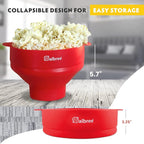 The Original Salbree Collapsible Silicone Microwave Popcorn Popper Maker Machine, Microwavable Bowl Holds 16 Cups, Uses Hot Air and Oil Always Optional - The Most Colors Available (Transparent)