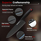 Knife Set, Astercook 15 Pieces Knife Sets for Kitchen with Block, Dishwasher Safe Kitchen Knife Set with Built in Sharpener Block, German Stainless Steel Knife Block Set, Valentine's Gift