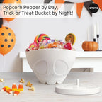 OTOTO New Scary Poppings Microwave Popcorn Popper - Gothic Popcorn Microwave Popper, Silicone Microwave Popcorn, Collapsible Bowl Popcorn Bowls, Halloween Goth Accessories Goth Gifts (White)