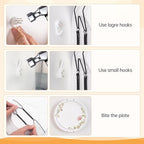 Bilillo 14 pcs Plate Hangers for The Wall, 4/6/8/10/12 Inch Invisible Plates Hangers, Stainless Steel Plate Wall Holders for Display Various Sizes with Hooks for Decorative Black