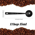 3Pcs Coffee Measuring Scoop Spoons, Stainless Steel Coffee Scoop, Long Handle Tablespoon for Measuring Coffee, Milk Powder, Fruit Powder, Tea, Sugar, Grains, Flour and Protein (Black)
