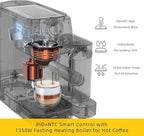 MAttinata CM1633 Cappuccino Machine 20 Bar, Professional Espresso Machines with Automatic Milk Frothering, Barista Compact Latte Maker for Home, with Pressure Gauge for Coffee Lovers, Stainless Steel