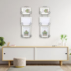 Menkxi 2 Pcs Plate Rack for Wall Vertical Vintage Wall Plate Holder Decorative for Display Hanger Brackets Mount Rack Arts with Screw and Nut Fittings for Display Dishes Picture Frame(3 Tier,Black)