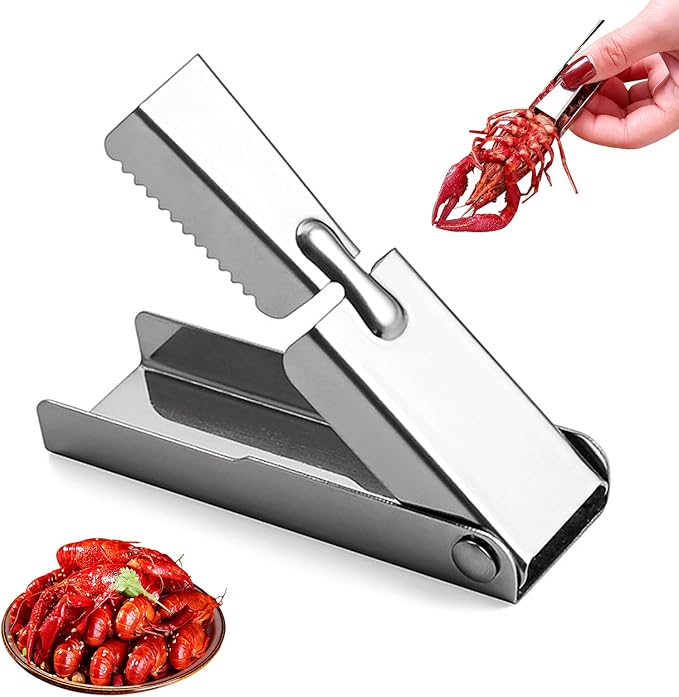 Crawfish Peeler Tool, Portable Stainless Steel Crawfish Tail Remover Tool, Crawfish Accessories for Easy Shelling, Fast Sheller Tool for Clean Hands, Best Kitchen Gadget for Seafood Lovers (1)