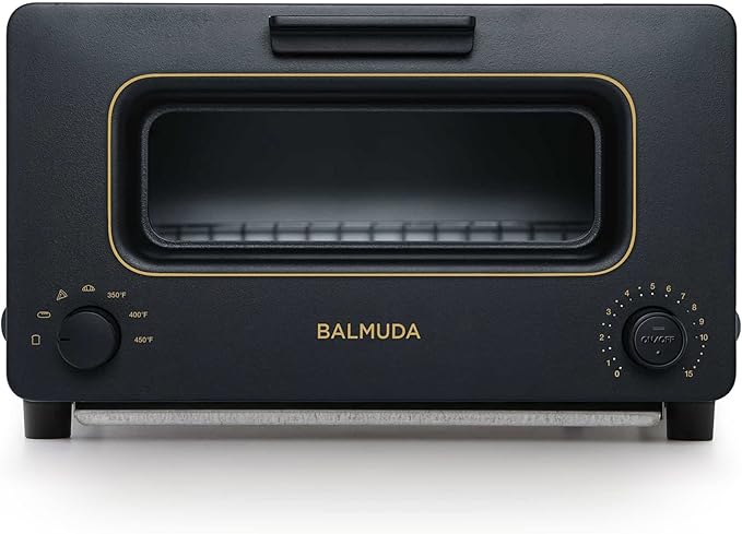BALMUDA The Toaster | Steam Oven Toaster | Compact Size 14.1" W x 12.6" D x 8.2" H | 5 Cooking Modes: Sandwich Bread, Artisan Bread, Pizza & Pastry, Oven | Baking Pan Included | US Version | Black