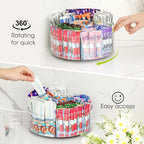 AIEVE Extra Large Drink Packet Organizer, 360° Lazy Susan Rotating Turntable for Larger Powder Drink Mix, Hydration Packets Acrylic Pantry Organizers for Kitchen Storage Organization