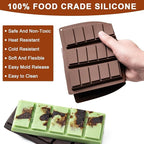 Husfunov Chocolate Bar Mold,Non-Stick Chocolate Molds, 100% Food Grade Silicone Deep Mold for Dubai Pistachio Rod, Candy, Snacks,Knafeh Pistachio Rod and More(5 Snap)