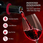 The Wine Drip Ring | Set of 12 | Felt Leak Stopper Accessories | Disposable No Spill Catcher | Bottle Collars Gadgets for Bar, Kitchen, Party | Clever Dripper Guard Holder Tools | Great Gift | Red