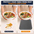 Silicone Trivet Mats 4 Heat Resistant Pot Holders Multipurpose Non-Slip Hot Pads for Kitchen Potholders, Drying mat, Jar Opener, Spoon Holder, Coaster.(Warm Gray)