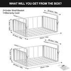 2Pack Under Shelf Basket Organizer,Adjustable Hanging Holder Storage for Cabinet Pantry Kitchen Cupboard Desk Counter Bookshelf Organization Add-on Space Saver Heavy Duty Slide-in,White