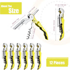12 Pieces wine key wine opener Professional Waiter Corkscrews Stainless bottle opener Fold Serrated Foil Cutter Key for Family, Company Party,Bars,Restaurants(yellow)