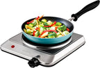 OVENTE Countertop Infrared Single Burner, 1000W Electric Hot Plate w/ 7.5” Ceramic Glass Cooktop, 6 Level Temperature Setting & Easy to Clean Base, Compact Stove for Home Dorm Office, Silver BGI201S