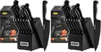 McCook® Knife Sets,German Stainless Steel Knife Block Sets with Built-in Sharpener, Black (Pack of 2)
