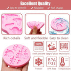 Fairy Garden Silicone Molds 4 Pcs, Mushroom House Fondant Mold, Door Snails Chocolate Mold for Cake Decoration Candy Cupcake Topper Cake Polymer Clay Crafts Epoxy Resin