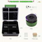 Game Bento Box for Kids, Lunch Box with Thermo(9oz Food Jar), Folding Spoon, Removable Divider & Sauce Cup, Lunch Box Kids for School,Travel, BPA-Free & Realistic Shape (Green-Purple)