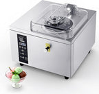 VEVOR Commercial Hard Ice Cream Machine, 500W 1.32 Gal/Hour, Gelato Hard Serve Ice Cream Maker with 2.8L 304 Stainless Steel Cylinder, Auto Clean LED Panel High Productivity for Snack Bar Restaurants