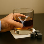 Monogrammed Gifts for Men - 4PC 11 Oz Custom Whiskey Glasses (Y-Monogram) - Engraved Whiskey Glasses - Personalized Whiskey Glasses - Unique Bourbon Glasses - Personalized Glass Gifts for Dad