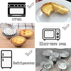 Egg Tart Molds 32Pack Tart Pan 2.75inch, Mini Tart Tins Aluminium Mini Tart Pans for Baking (32Pack-2.75inch)