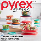 Pyrex Simply Store (7-Pack) Glass Food Storage Containers Set, (1, 2, 4 & 7 Cup) Meal Prep Containers With Plastic BPA-Free Lids, Dishwasher & Microwave Safe