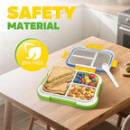 EASYFUN Bento Box Adult, Lunch Box, 3-Compartment Lunch Containers, Drop-Proof, Dishwasher Safe & Made with BPA-Free Materials (Blue green)