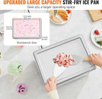 VEVOR Fried Ice Cream Machine, 12.6" x 8.5" 120W Stir-Fried Ice Cream Roll Maker with Compressor and 2 Scrapers, for Making Dessert Rolls, Frozen Yogurt