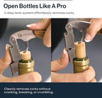 Hicoup Wine Opener - Professional Corkscrews for Wine Bottles w/Foil Cutter and Cap Remover - Manual Wine Key for Servers, Waiters, Bartenders and Home Use - Stainless Steel With Jade Resin Inlay